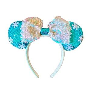 Women’s Disney Inspired FROZEN Sequin Mouse Ears Headband with Bow - NWOT